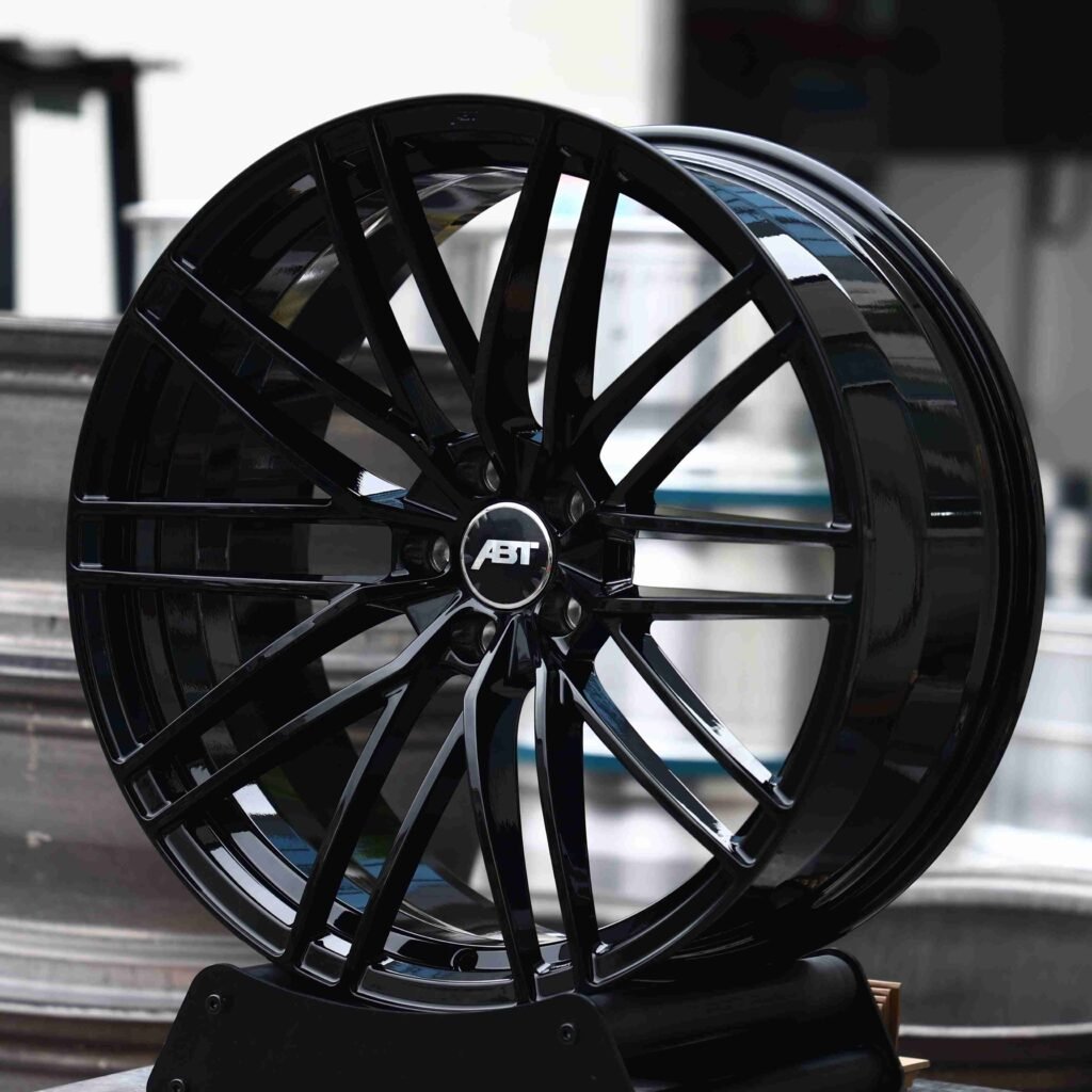 Audi A6 wheels – ABT Matte Silver 10 Y-Spoke, angled view