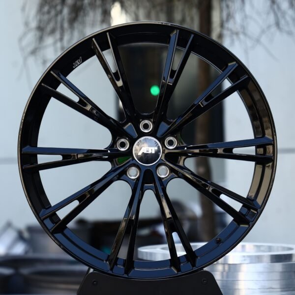 Audi A4 wheels – Gloss Black 10-Spoke (ABT-Style), front view