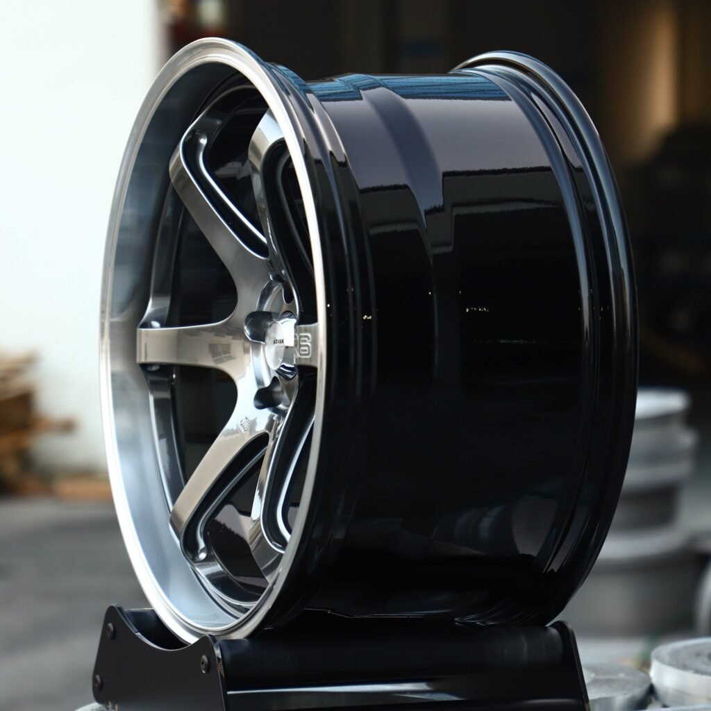5x100 wheels – Bright Gray 6-Spoke Deep Lip (Advan Racing GT-Style), side view