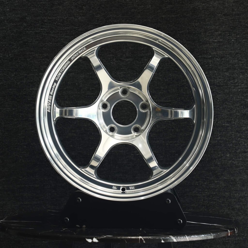 Honda S2000 wheels – Advan Racing Bright Silver 6-Spoke Deep Lip, front view
