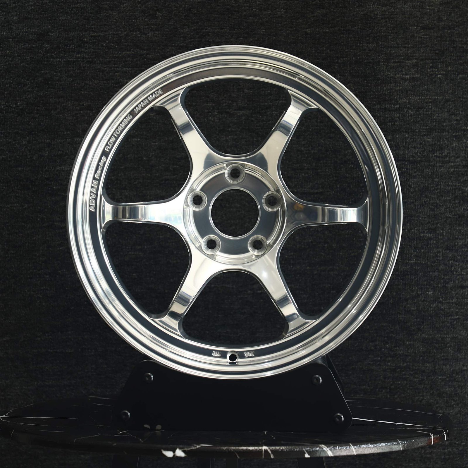 Honda S2000 wheels – Advan Racing Bright Silver 6-Spoke Deep Lip, front view