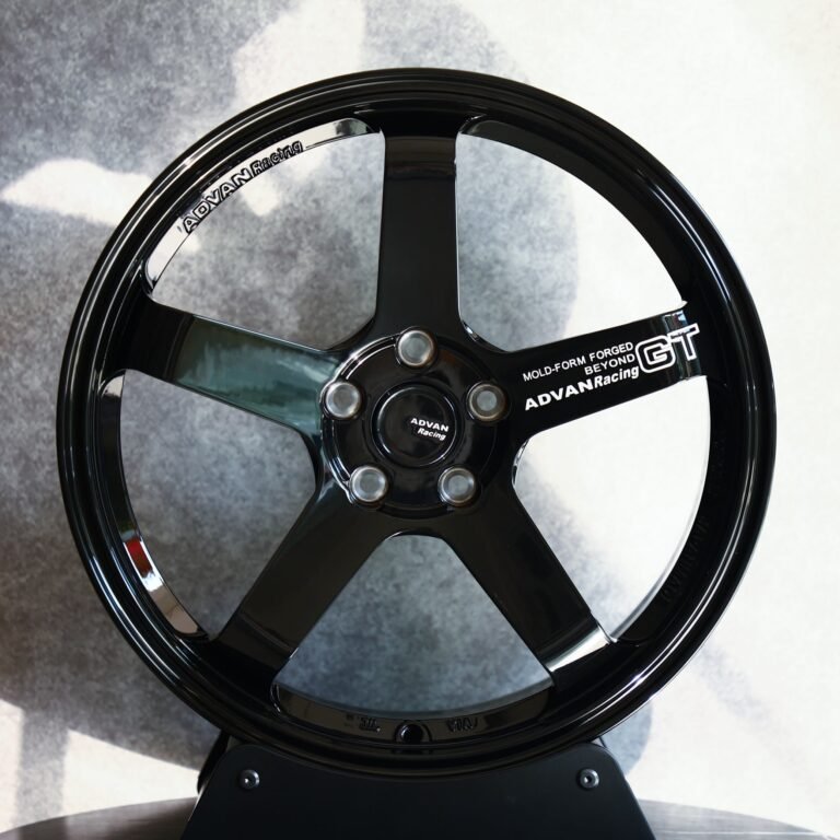 Honda S2000 wheels – Advan Racing Gloss Black 5-Spoke Racing, front view