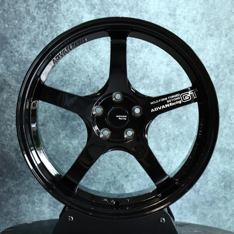 Honda S2000 wheels – Advan Racing Gloss Black 5-Spoke, front view