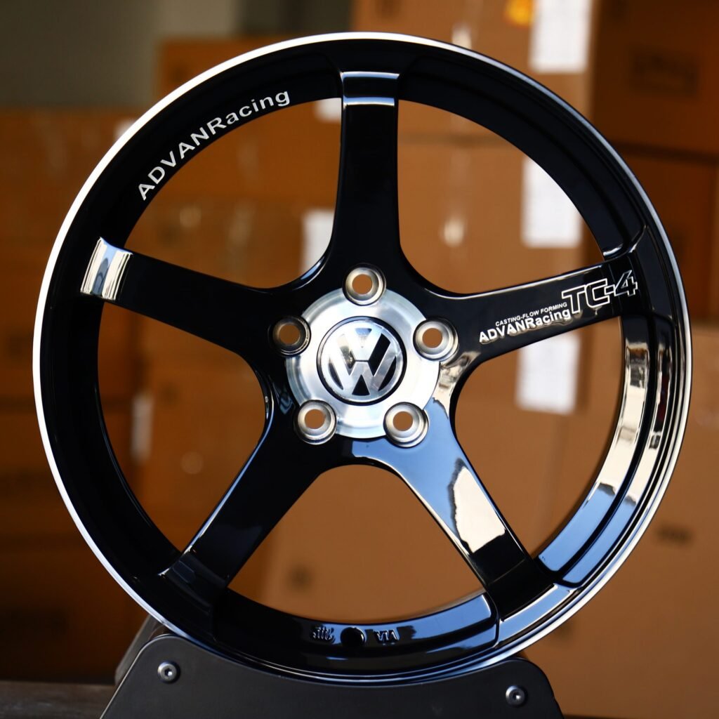Advan Racing Gloss Black Custom Racing Forged Wheels - Volkswagen Golf / Volkswagen Passat Fitment (5-Lug) Monoblock forged wheel