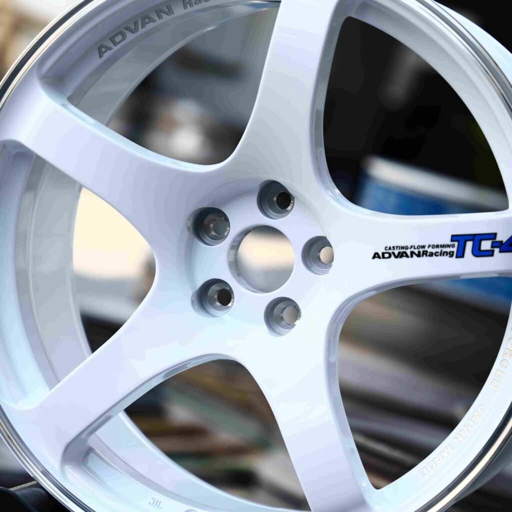 Advan Racing Gloss White 5-Spoke Racing Forged Wheels - BMW M3 / Audi RS5 Fitment (5-Lug) view 3