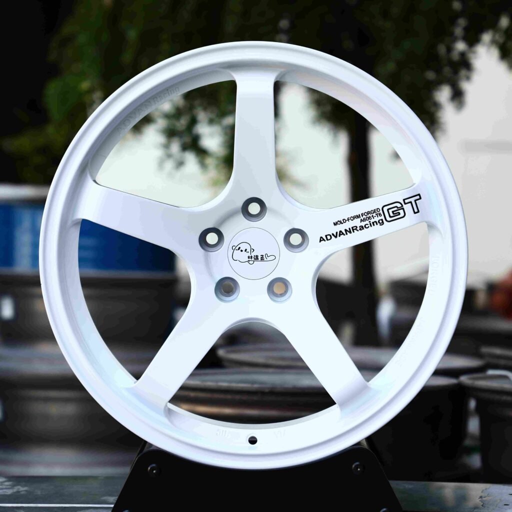 Advan Racing Gloss White 5-Spoke Racing Forged Wheels – BMW M3 / Audi RS5 Fitment (5-Lug)