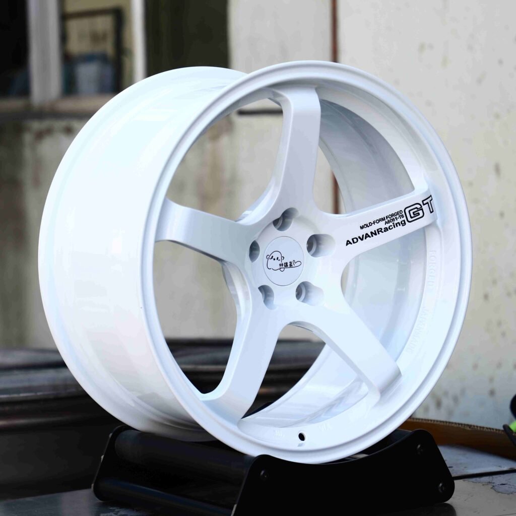 Advan Racing Gloss White 5-Spoke Racing Forged Wheels - BMW M3 / Audi RS5 Fitment (5-Lug) view 2