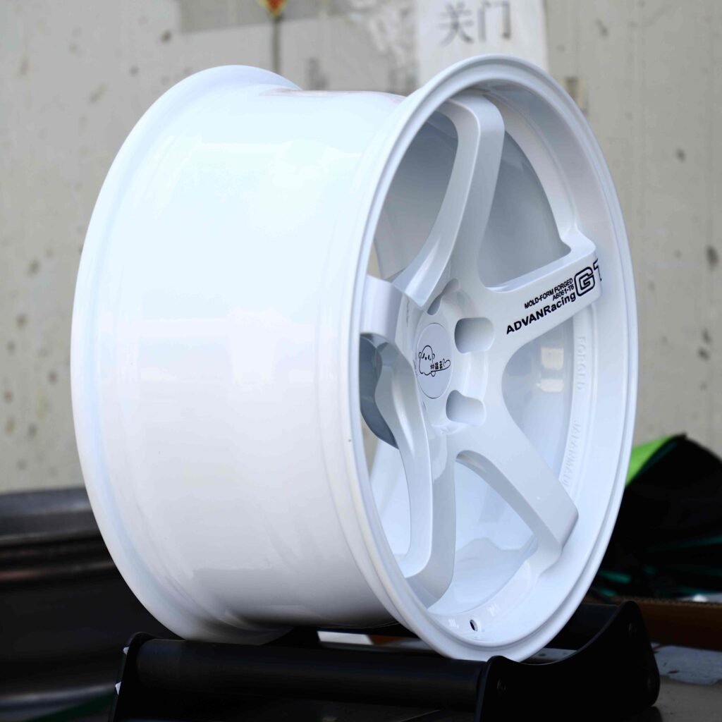 Advan Racing Gloss White 5-Spoke Racing Forged Wheels - BMW M3 / Audi RS5 Fitment (5-Lug) view 3
