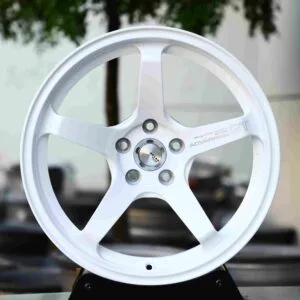 Advan Racing Gloss White 5-Spoke Racing Forged Wheels – BMW M3 / Audi RS5 Fitment (5-Lug)