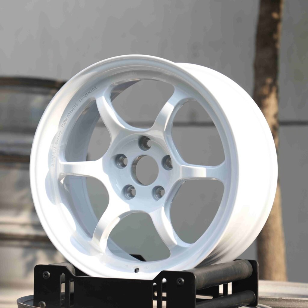 Advan Racing Gloss White 6-Spoke Forged Wheels - Ford Mustang / Chevrolet Corvette Fitment (5-Lug) view 3