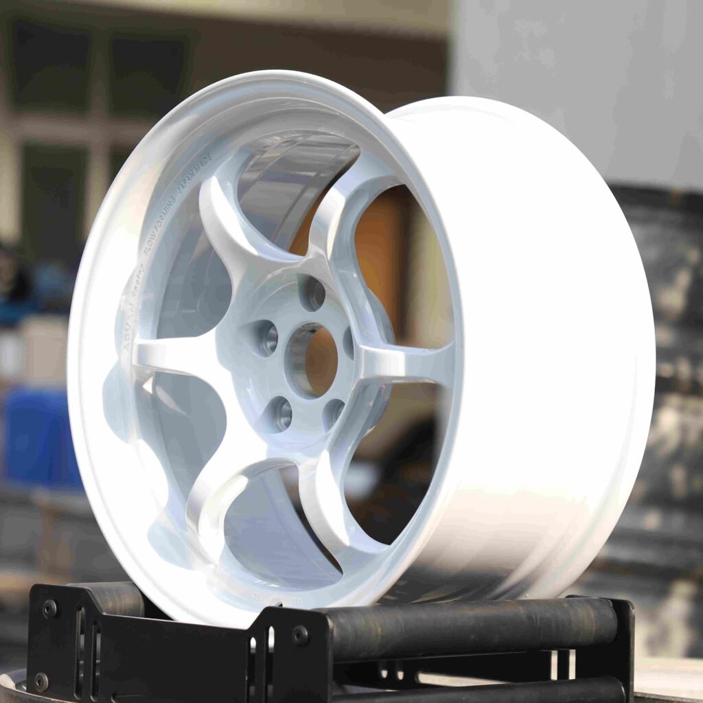 Advan Racing Gloss White 6-Spoke Forged Wheels - Ford Mustang / Chevrolet Corvette Fitment (5-Lug) view 4