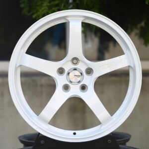 Advan Racing GT-Style White 5-Spoke Forged Wheels – Toyota GR86 / Honda Civic Type R Fitment (5-Lug)