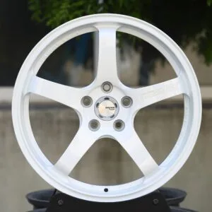 Advan Racing GT-Style White 5-Spoke Forged Wheels – Toyota GR86 / Honda Civic Type R Fitment (5-Lug)