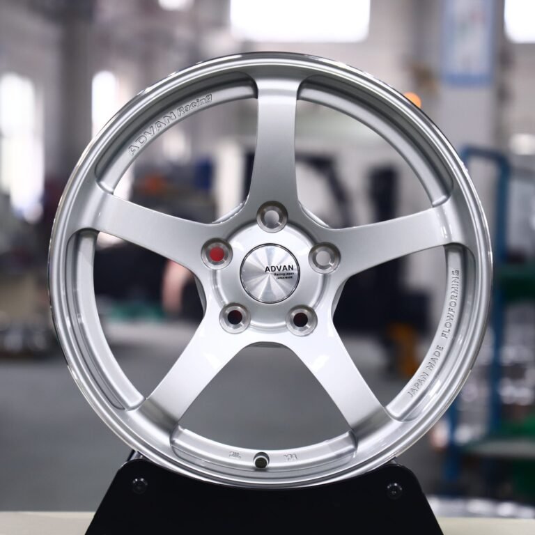 Honda S2000 wheels – Advan Racing Matte Silver 5-Spoke, front view
