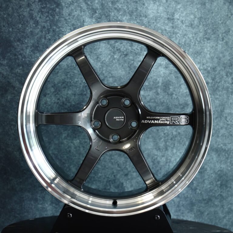 Honda S2000 wheels – Advan Racing Matte Silver 6-Spoke Deep Lip, front view