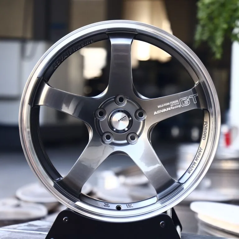 Toyota GR86 wheels – Metallic Gray 5-Spoke (Advan Racing GT-Style), front view