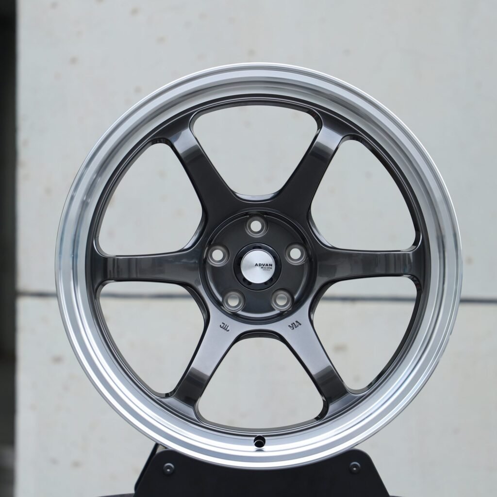 Honda S2000 wheels – Advan Racing Metallic Gray 6-Spoke Deep Lip, front view
