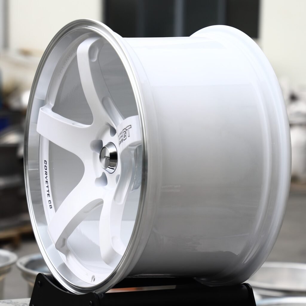 5x130 wheels – Silver 5-Spoke (Advan Racing-Style), side view