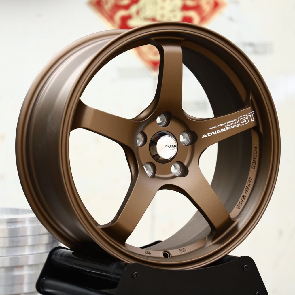 BMW M3 wheels – Bronze 5-Spoke (Advan-Style), angled view