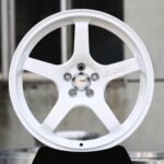 Advan-Style Gloss White 5-Spoke Forged Wheels – Porsche 911 / M3 Fitment (5-Lug)