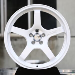 Advan-Style Gloss White 5-Spoke Forged Wheels – Porsche 911 / M3 Fitment (5-Lug)