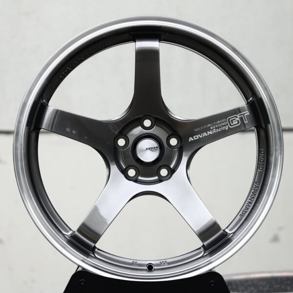 Porsche 911 wheels – Metallic Gray 5-Spoke (Advan-Style), front view