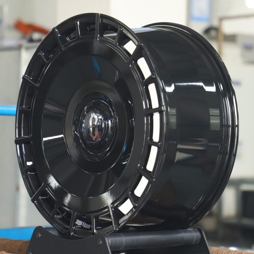 Lexus LS wheels – Gloss Black Full-Face, lip and barrel detail