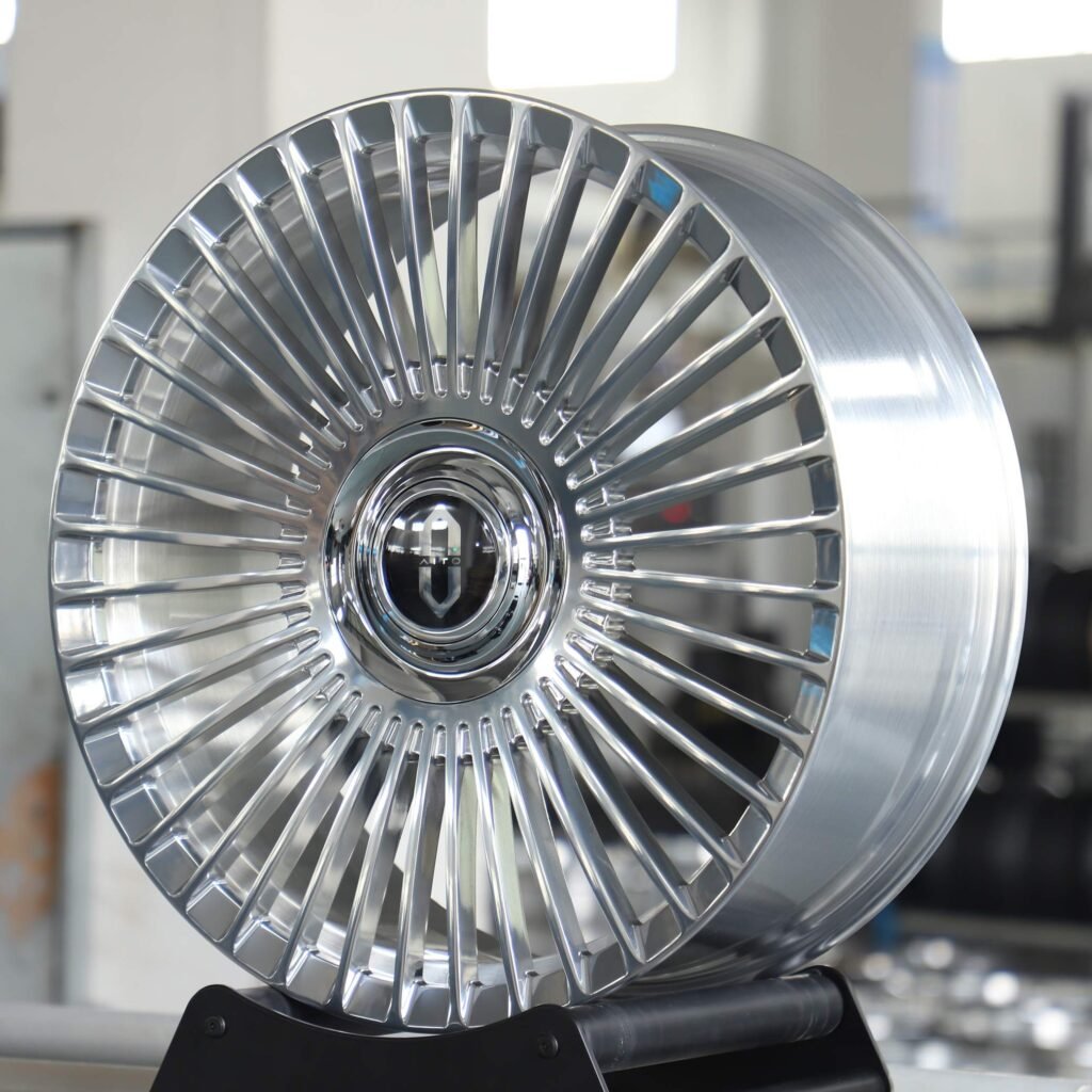 5x120 wheels – Matte Silver Multi-Spoke, side view
