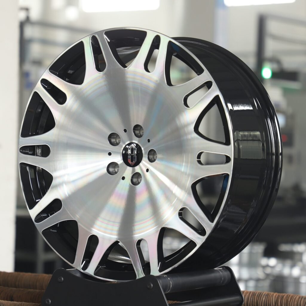 5x120 wheels – Polished Silver Full-Face, side view