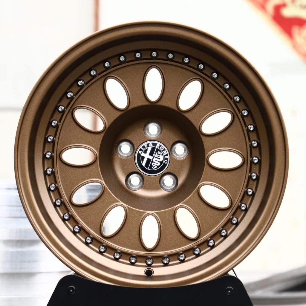 Alfa Romeo Giulia wheels – Bronze Steelie-Style Riveted (Alfa Romeo OEM-Style), front view