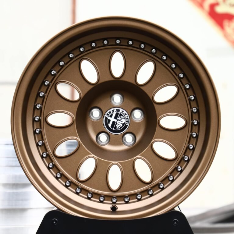Alfa Romeo Giulia wheels – Bronze Steelie-Style Riveted (Alfa Romeo OEM-Style), front view
