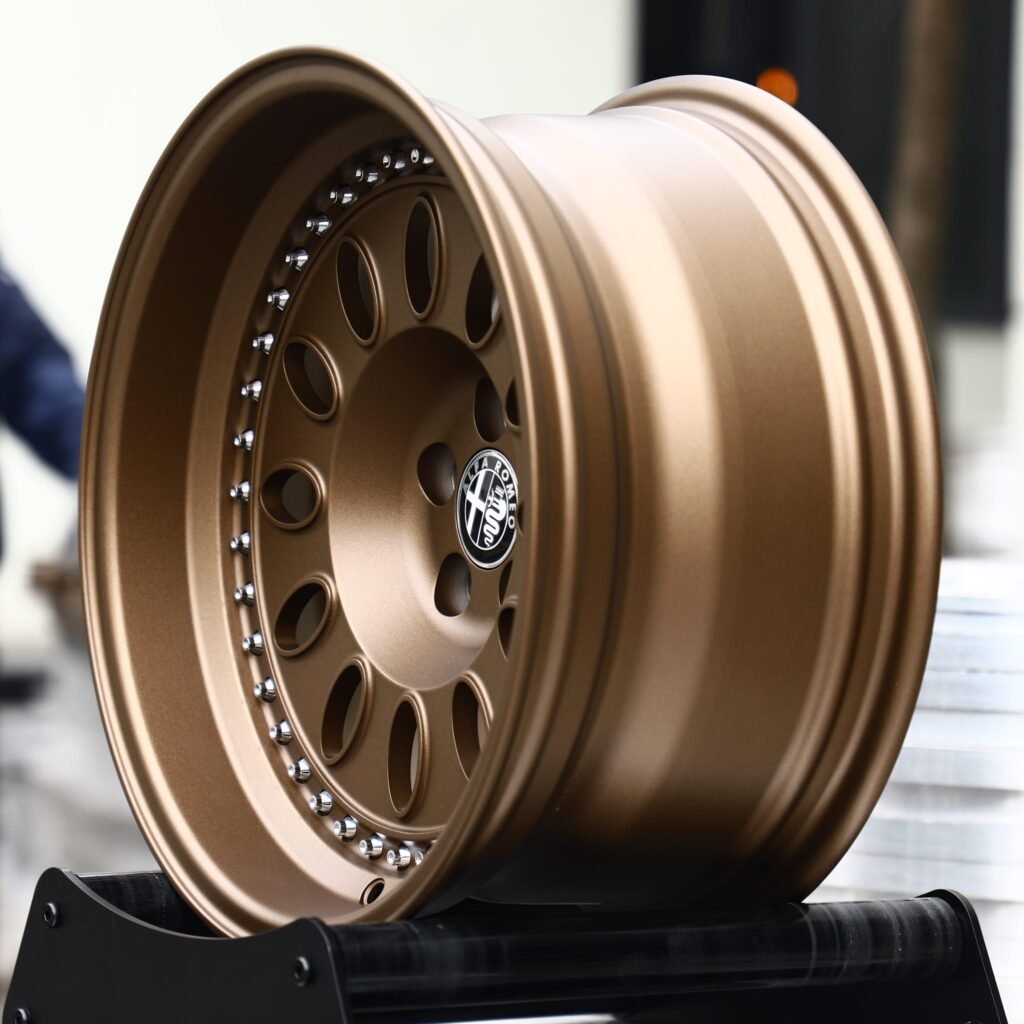 5x110 wheels – Bronze Steelie-Style Riveted (Alfa Romeo OEM-Style), side view