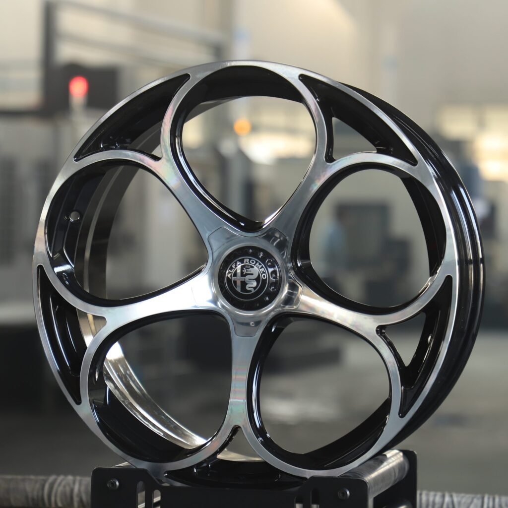 Alfa Romeo Style Gloss Black 5-Spoke Forged Wheels - Alfa Romeo Giulia / Alfa Romeo Stelvio Fitment (5-Lug) view 2