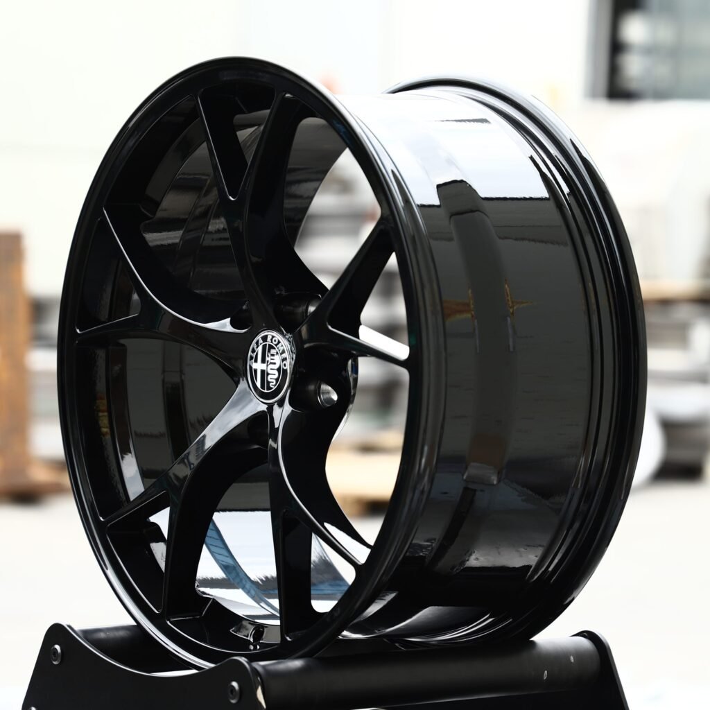 Alfa Romeo Style Gloss Black Custom Forged Wheels - Alfa Romeo Giulia / Alfa Romeo Stelvio Fitment (5-Lug) view 3