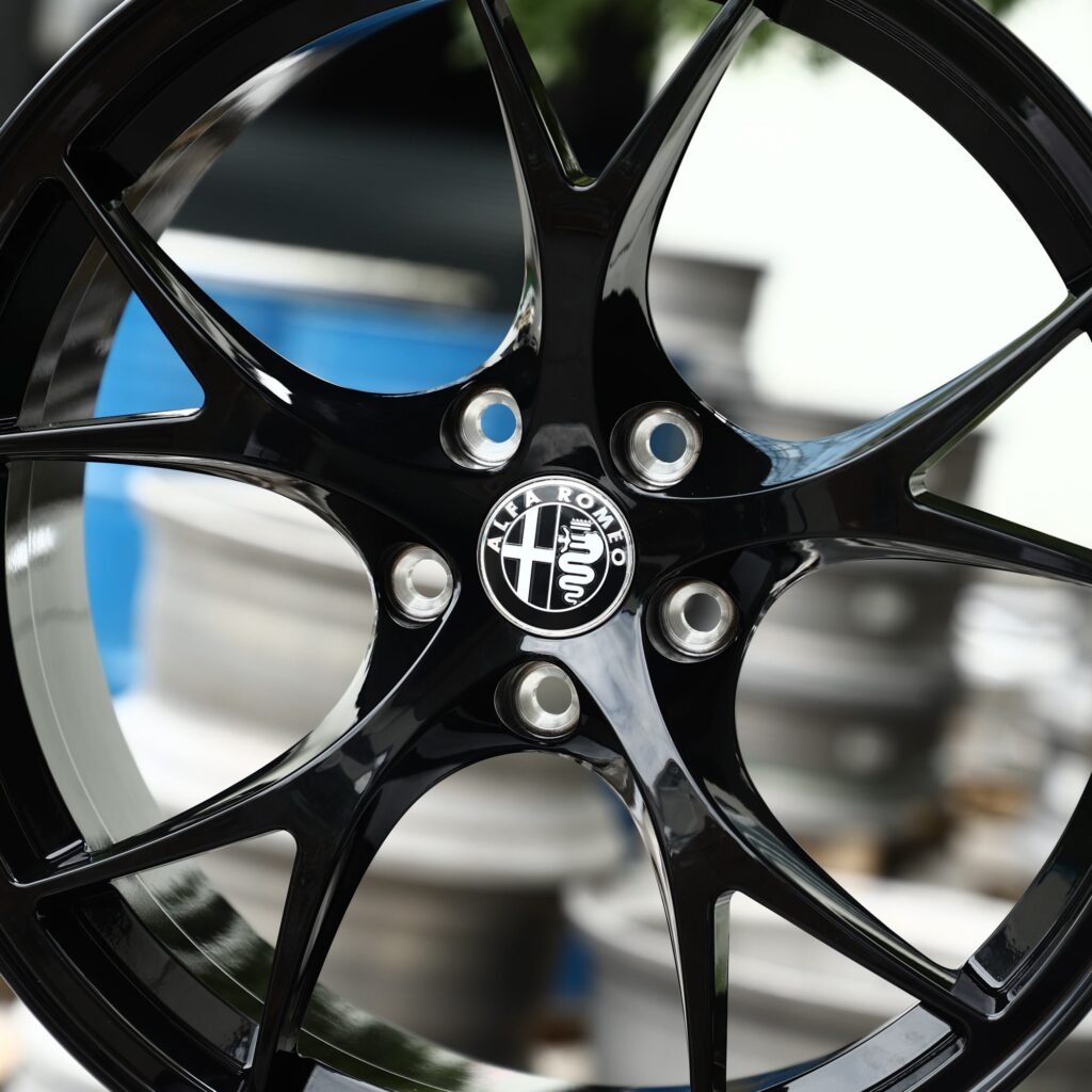 Alfa Romeo Style Gloss Black Custom Forged Wheels - Alfa Romeo Giulia / Alfa Romeo Stelvio Fitment (5-Lug) view 4