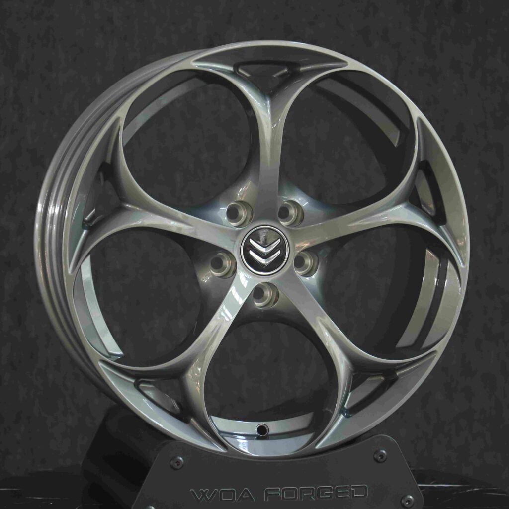 Alfa Romeo Style Metallic Gray 5-Spoke Forged Wheels - Alfa Romeo Giulia / Citroen C5 Fitment (5-Lug) view 2