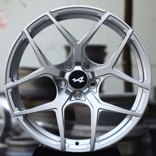 Alpine A290 wheels – Hyper Silver 5 Y-Spoke (Alpine OEM-Style), front view