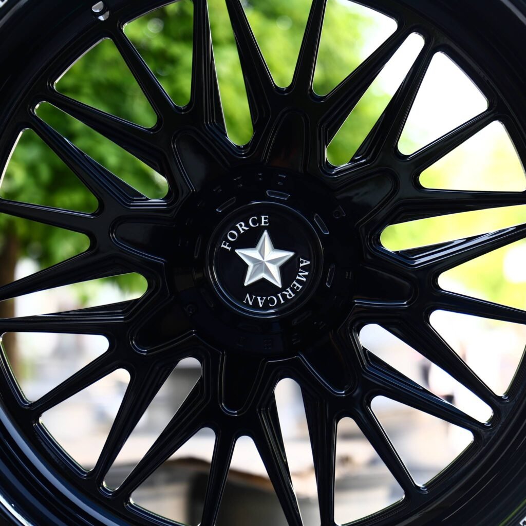 Chevrolet Camaro wheels – Gloss Black Mesh Multi-Spoke (American Force-Style), lip and barrel detail