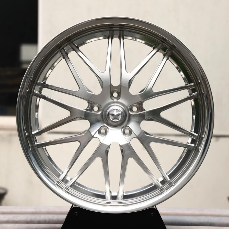 Ford F-150 wheels – Mirror Polished Mesh Multi-Spoke (American Force-Style), front view