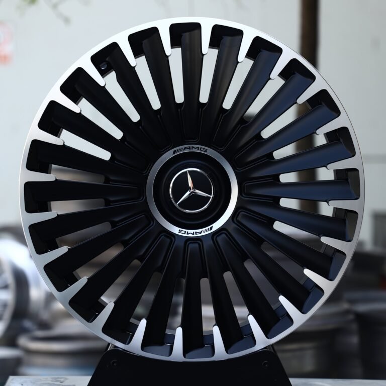 Mercedes-Benz E-Class wheels – Gloss Black Machined Turbine Multi-Spoke (AMG-Style), front view
