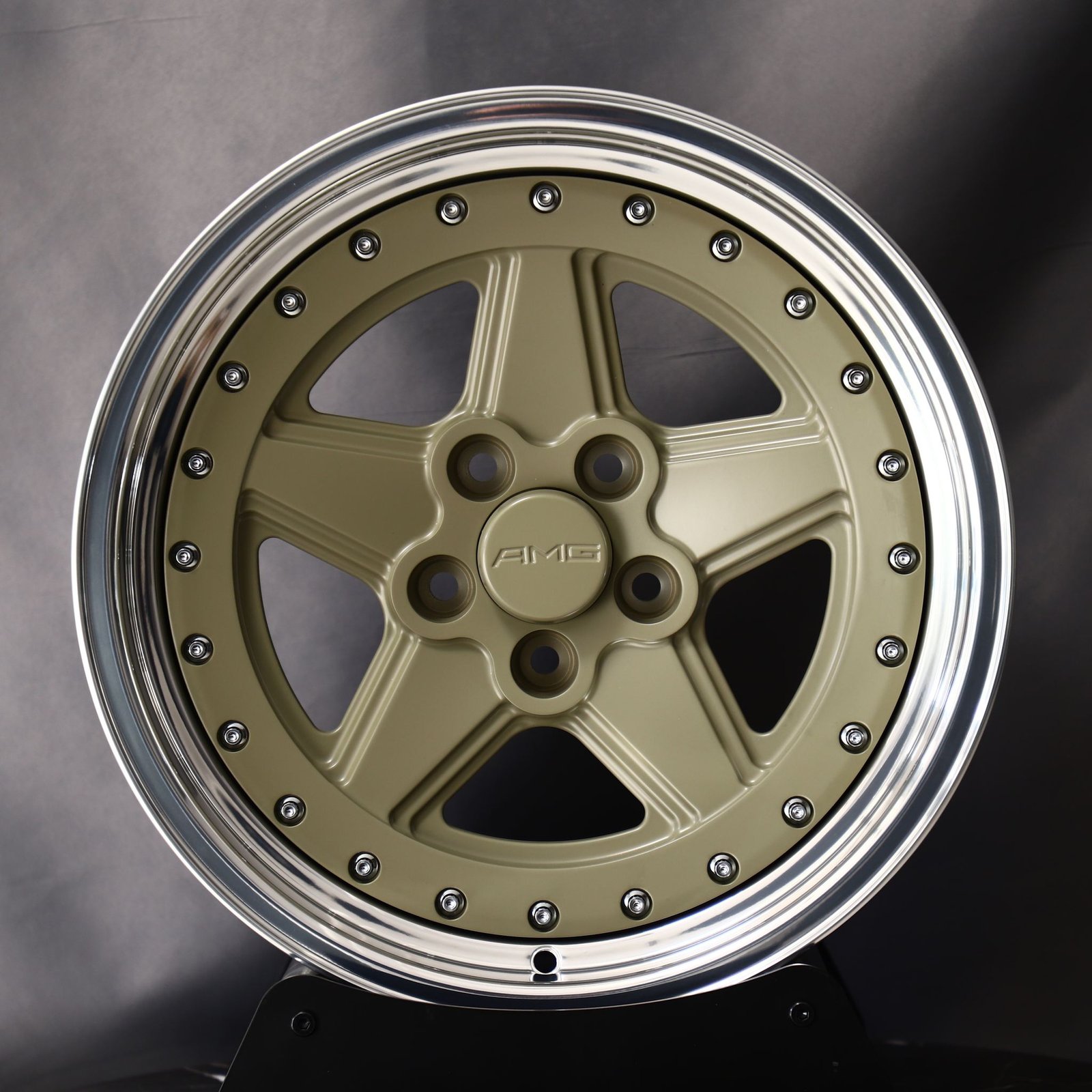 Mercedes-Benz E-Class wheels – Matte Olive 5-Spoke Deep Dish 2-Piece (AMG-Style), front view