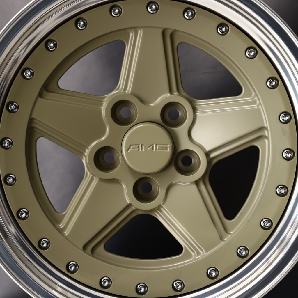 Mercedes-Benz E-Class wheels – Matte Olive 5-Spoke Deep Dish 2-Piece (AMG-Style), lip and barrel detail