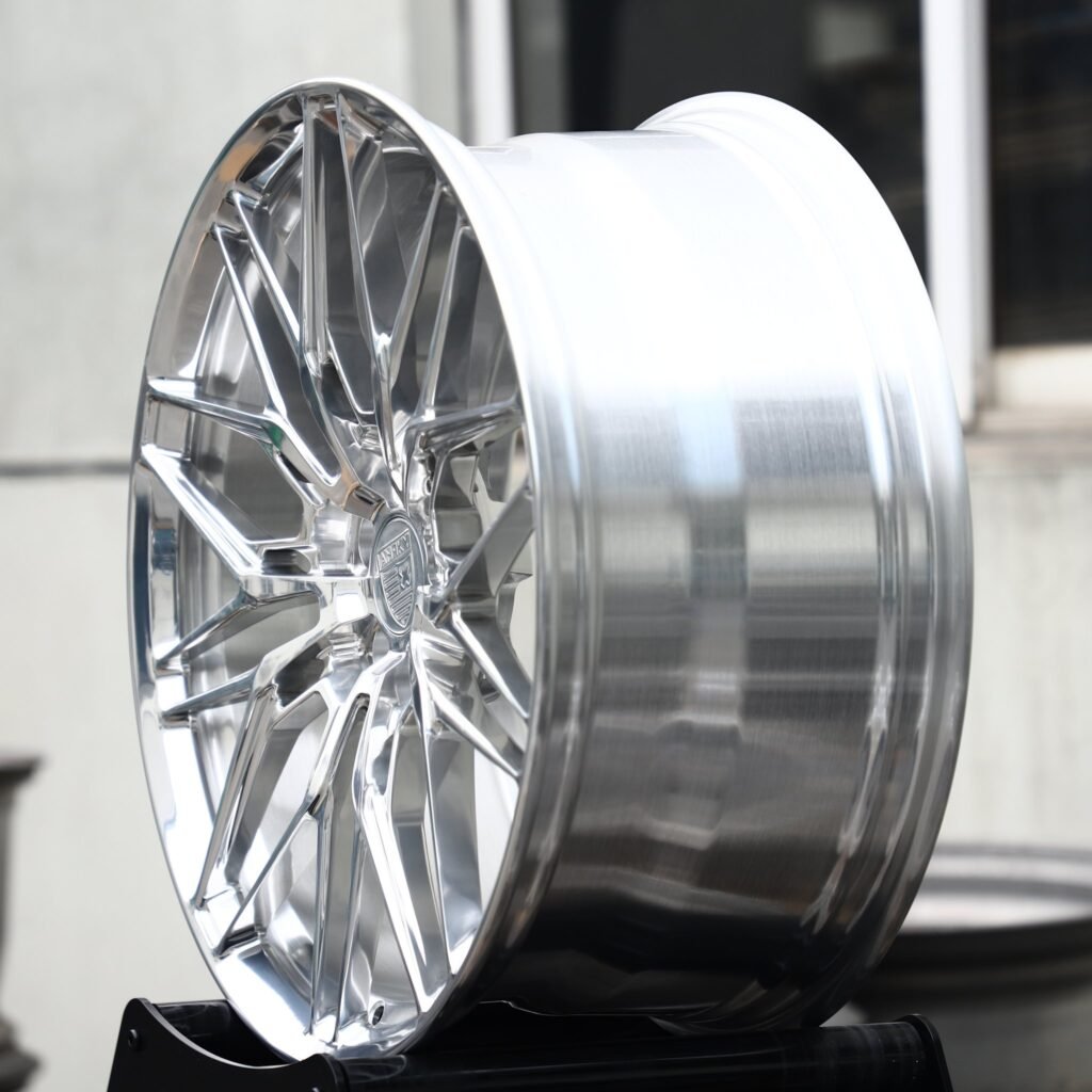 5x130 wheels – Mirror Polished 10 Y-Spoke Mesh (Anrky-Style), side view