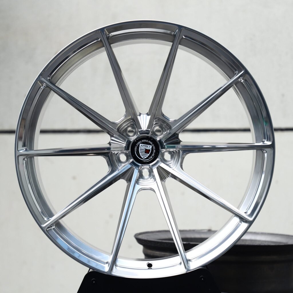 Porsche 911 wheels – Mirror Polished 8-Spoke (Anrky-Style), front view