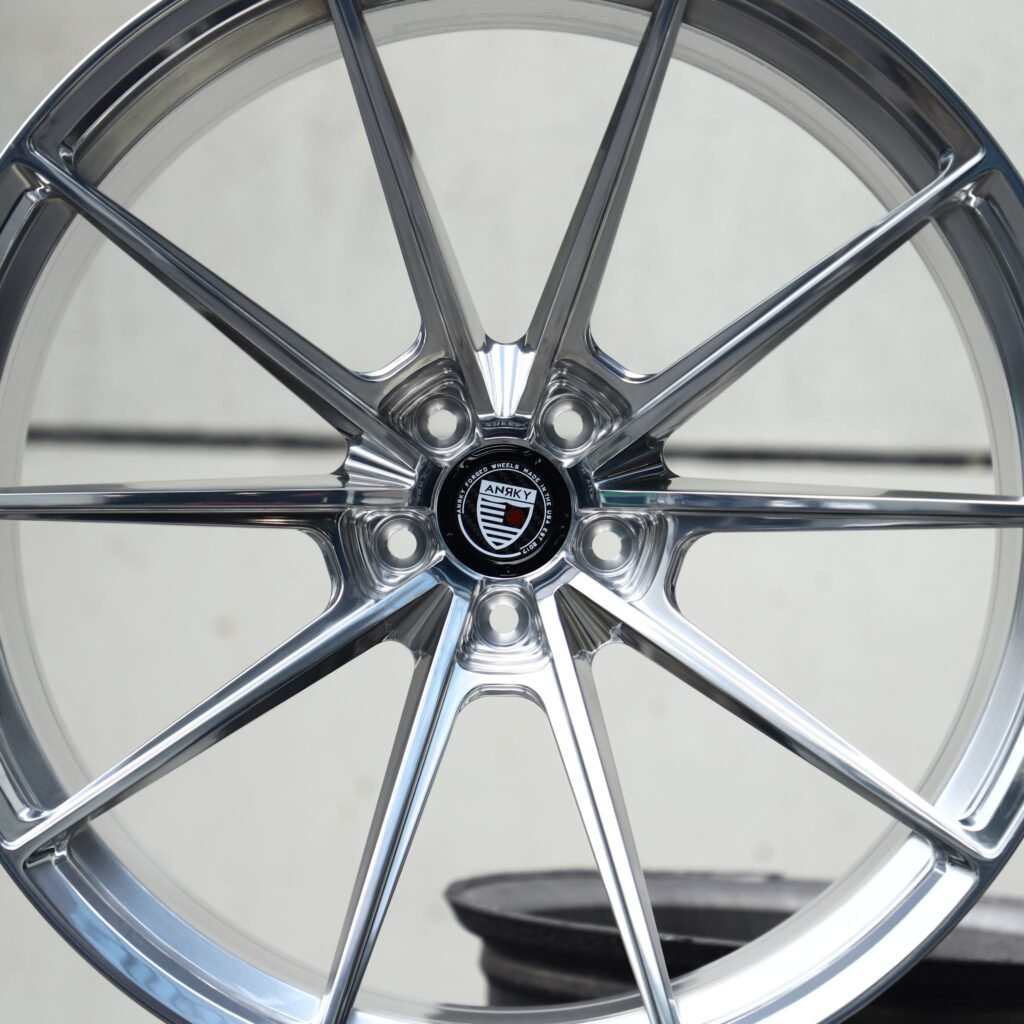 BMW M4 F82 wheels – Mirror Polished 8-Spoke (Anrky-Style), lip and barrel detail
