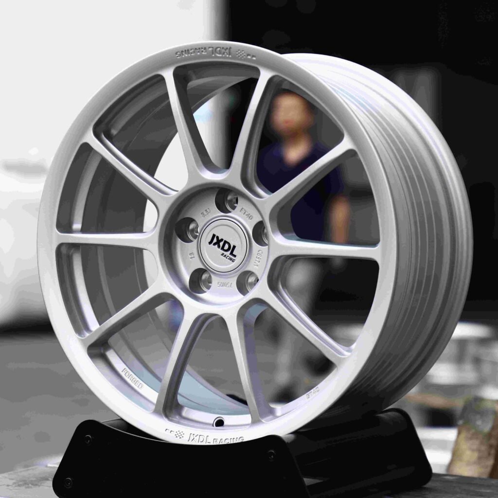 BMW 3 Series F30 wheels – Matte Silver (APEX ARC-8-Style), angled view