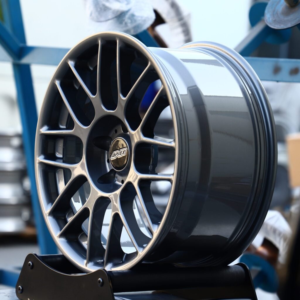 5x120 wheels – ARC Matte Silver 8 Y-Spoke (APEX ARC-8-Style), side view