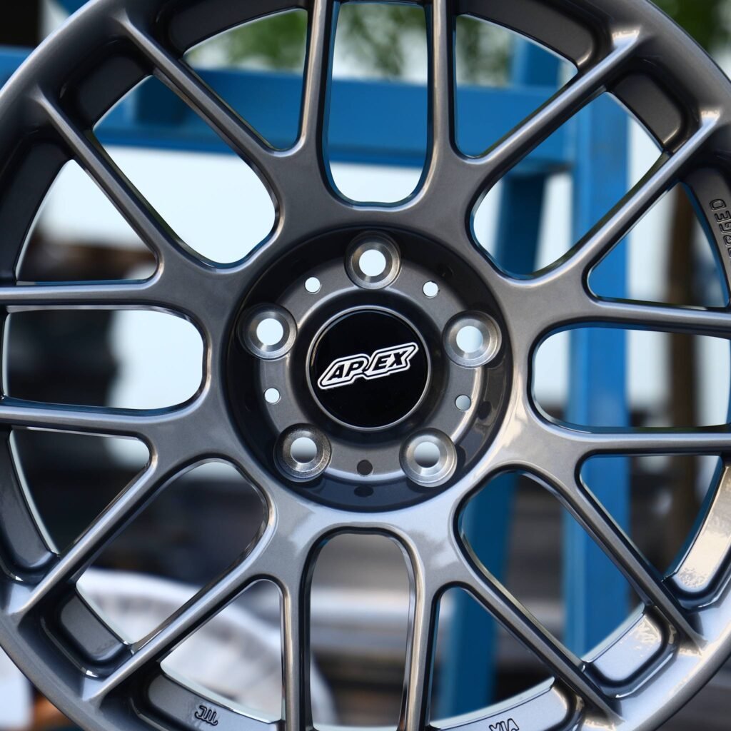 BMW M4 F82 wheels – ARC Matte Silver 8 Y-Spoke (APEX ARC-8-Style), lip and barrel detail
