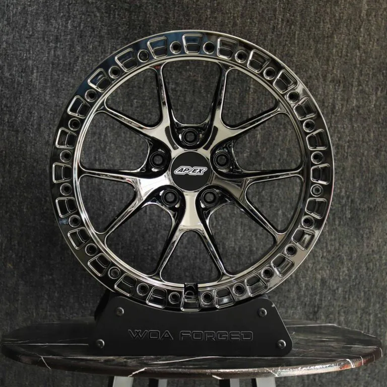 Toyota Tacoma wheels – APEX Black Chrome Custom Beadlock, front view