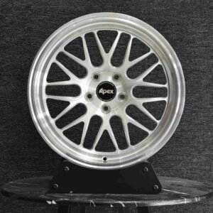 APEX-Style Bright Silver Mesh Deep-Lip Forged Wheels – BMW M3 E46 / Porsche 911 Fitment (5-Lug)